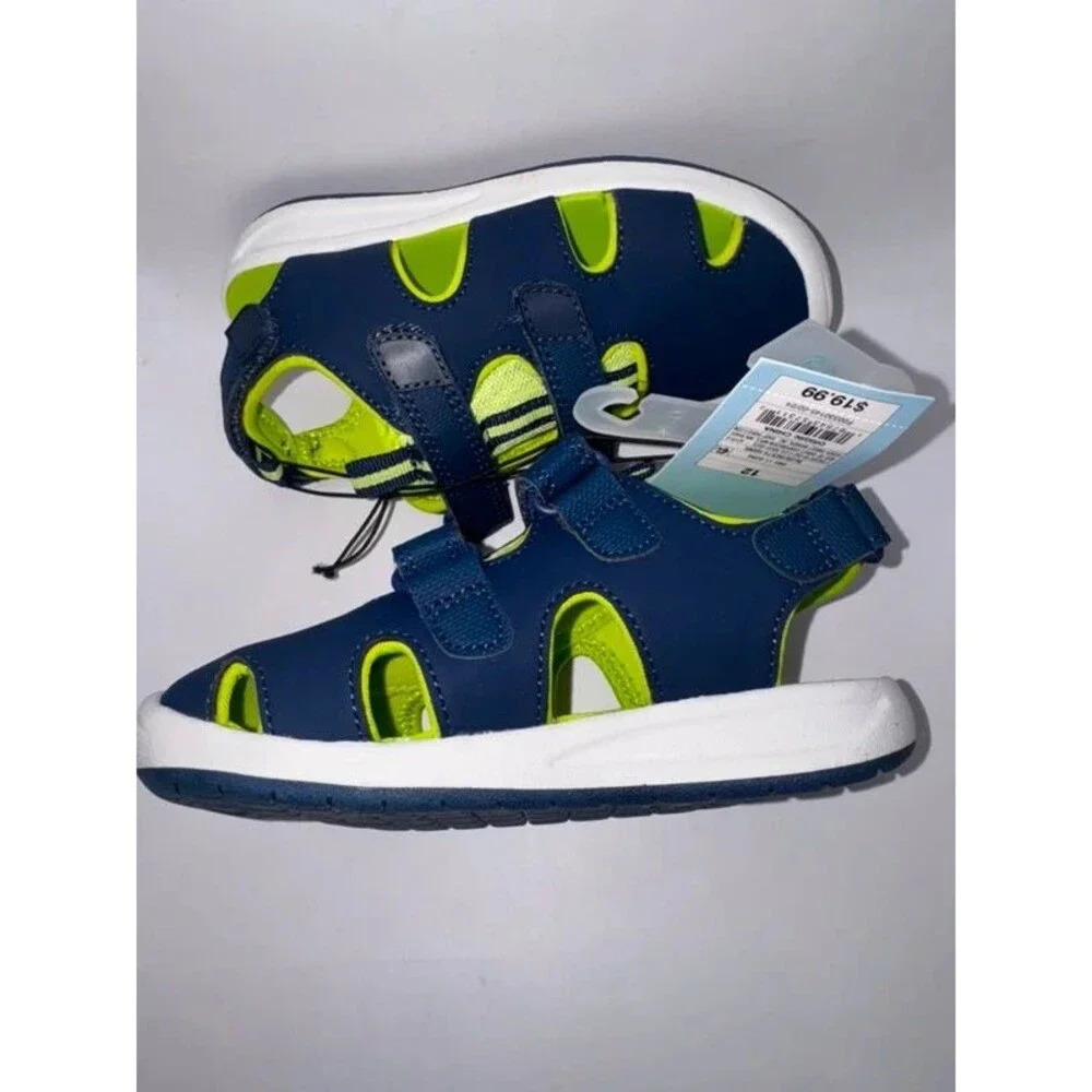 Kids Navy & Lime Green Sport Sandals